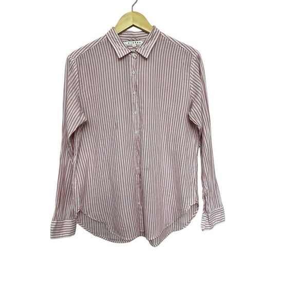 Xirena Button Up Shirt Womens Small Pink Multi Stripe Long Sleeve 100% Cotton S - Picture 1 of 7